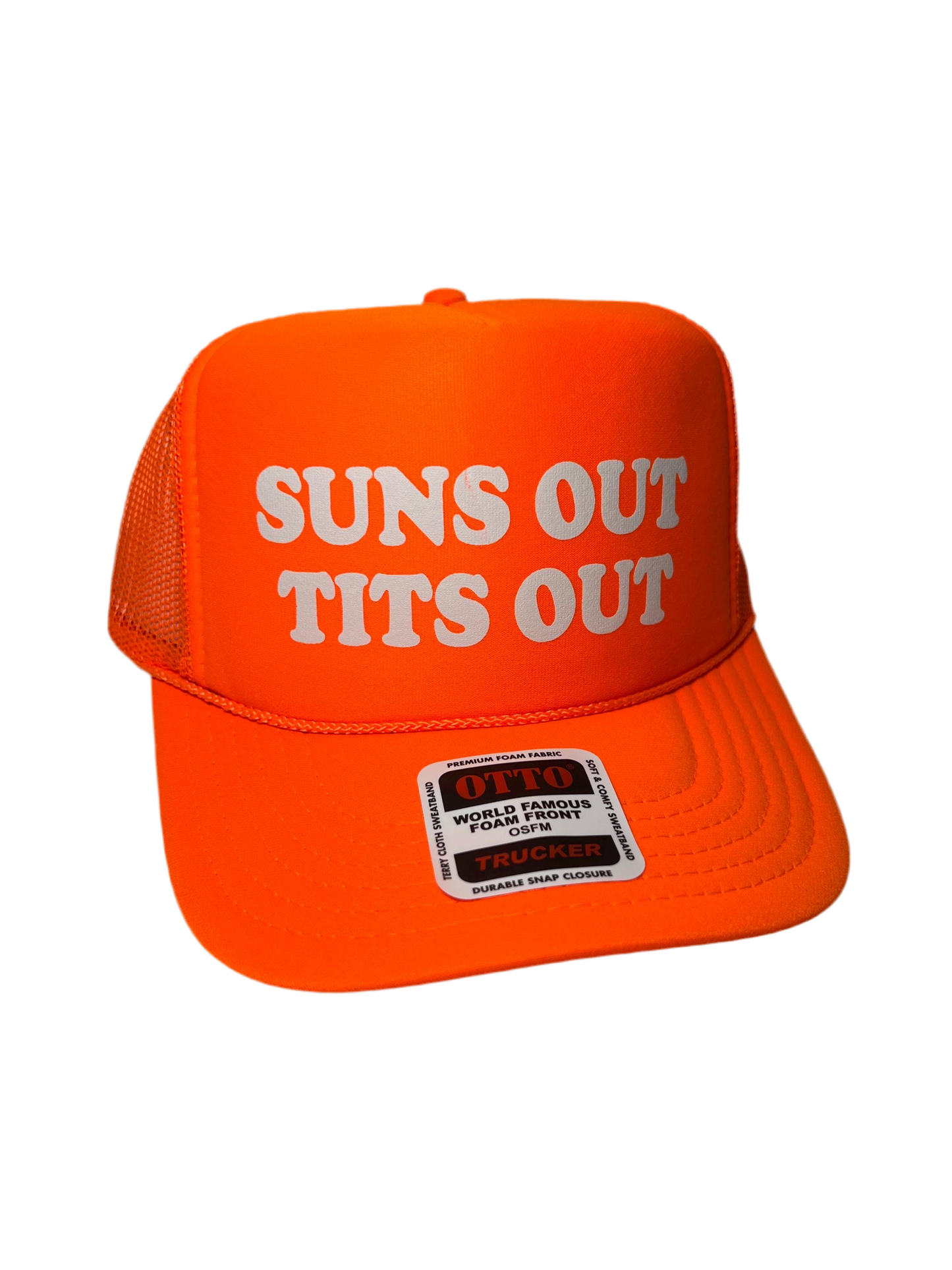 Suns Out Tits Out Neon Trucker Hat - Funny Trucker Hat