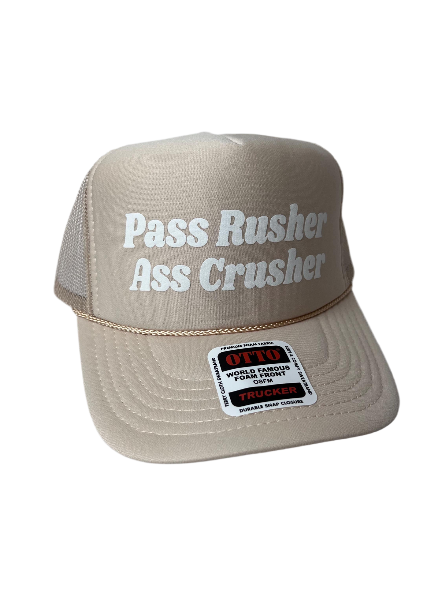 Pass Rusher Ass Crusher Trucker Hat - Funny Trucker Hats