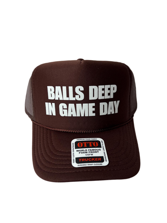 Balls Deep In Game Day Trucker Hat - Funny Trucker Hats
