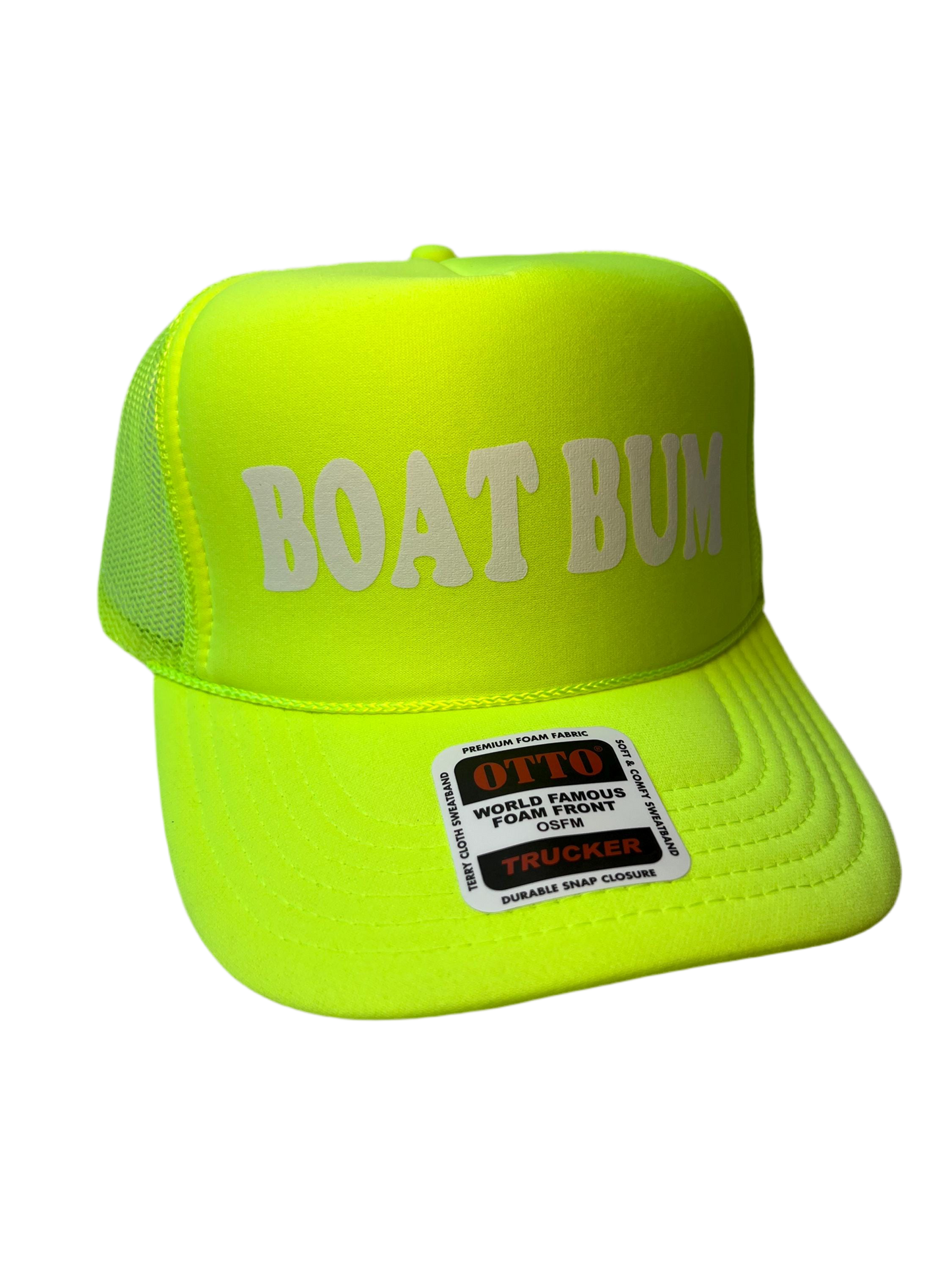 Boat Bum Neon Trucker Hat - Funny Trucker Hat