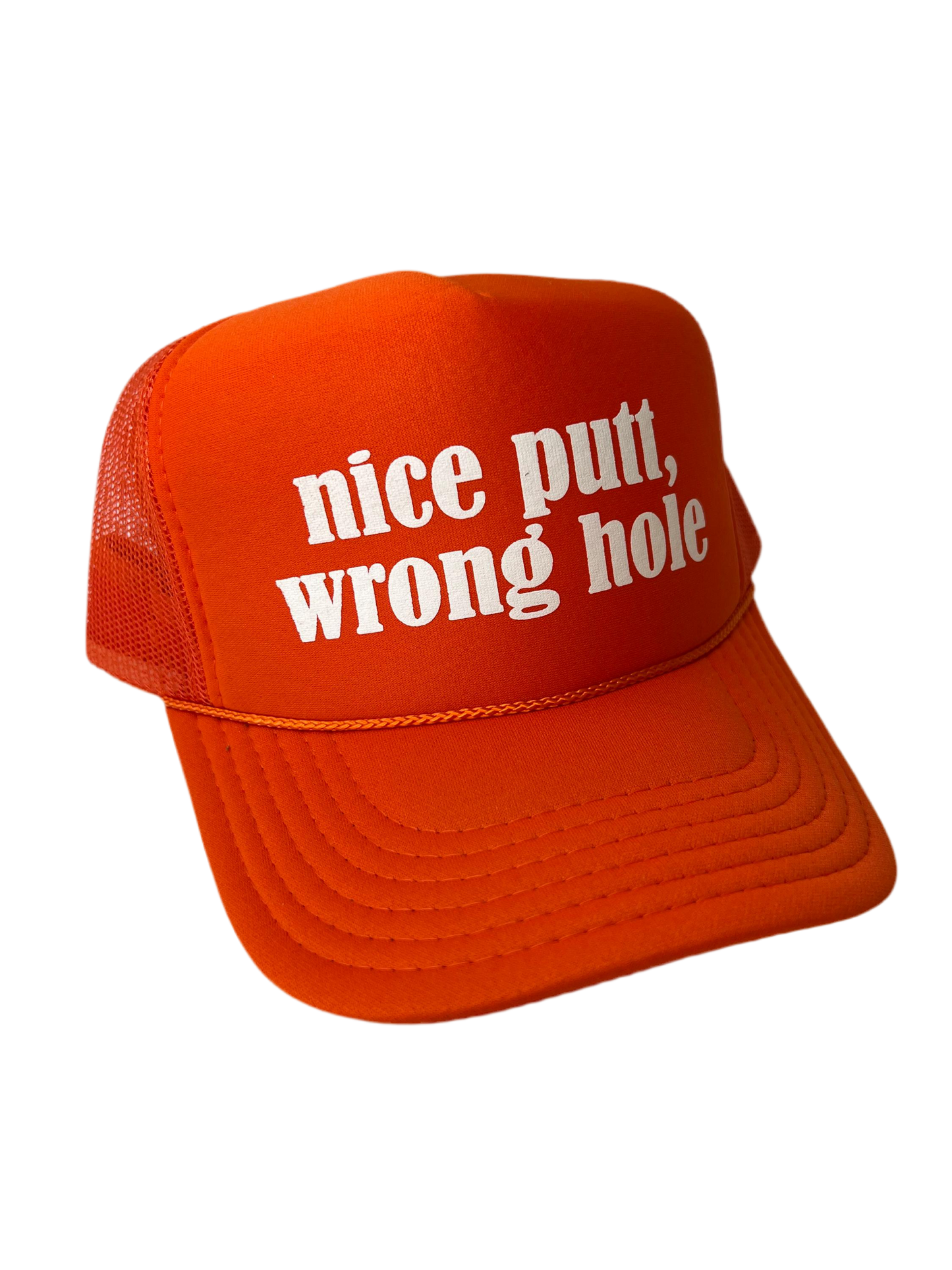 Nice Putt, Wrong Hole Trucker Hat - Funny Golf Trucker Hats