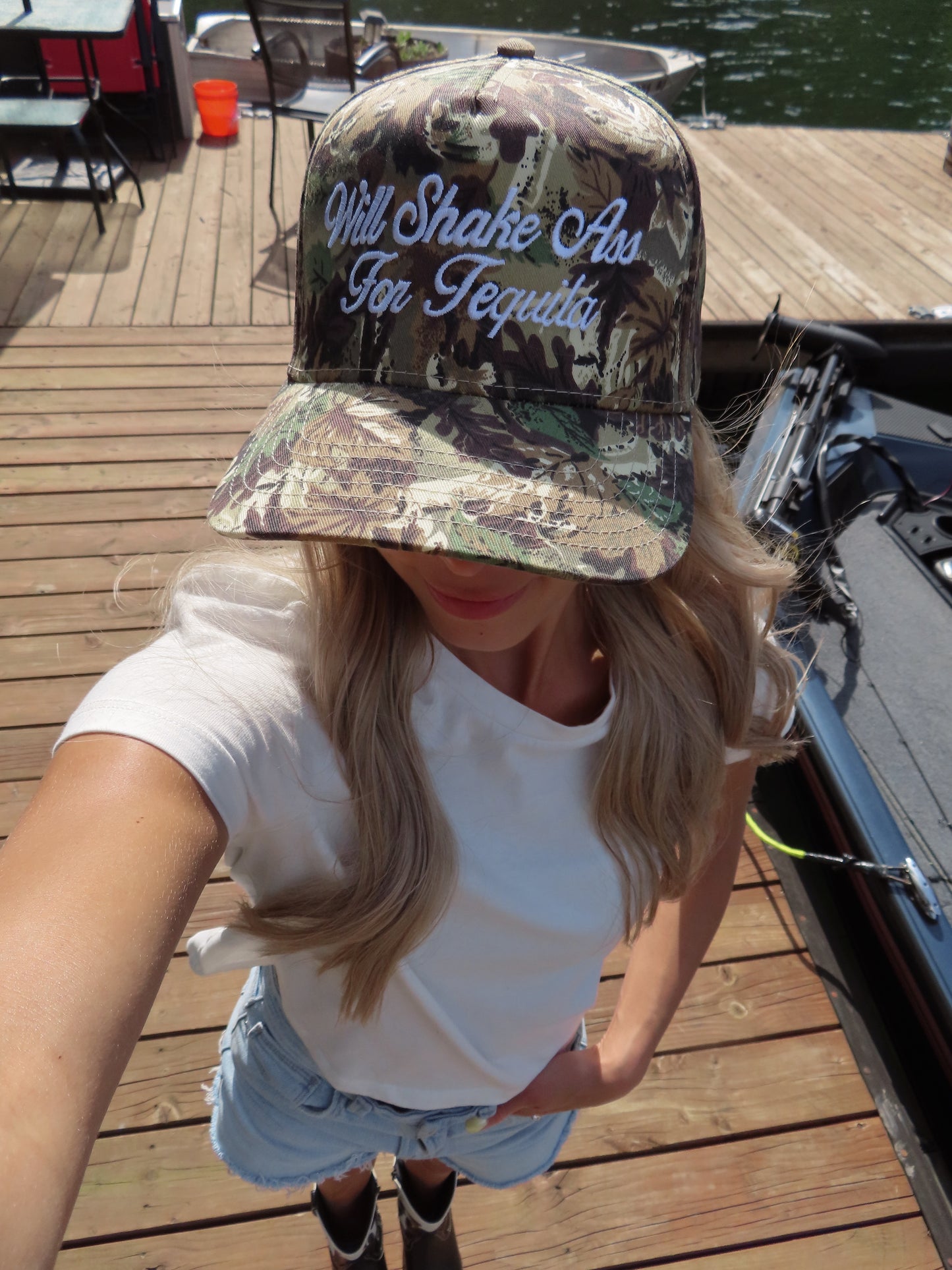 Will Shake Ass For Tequila Camo Hat