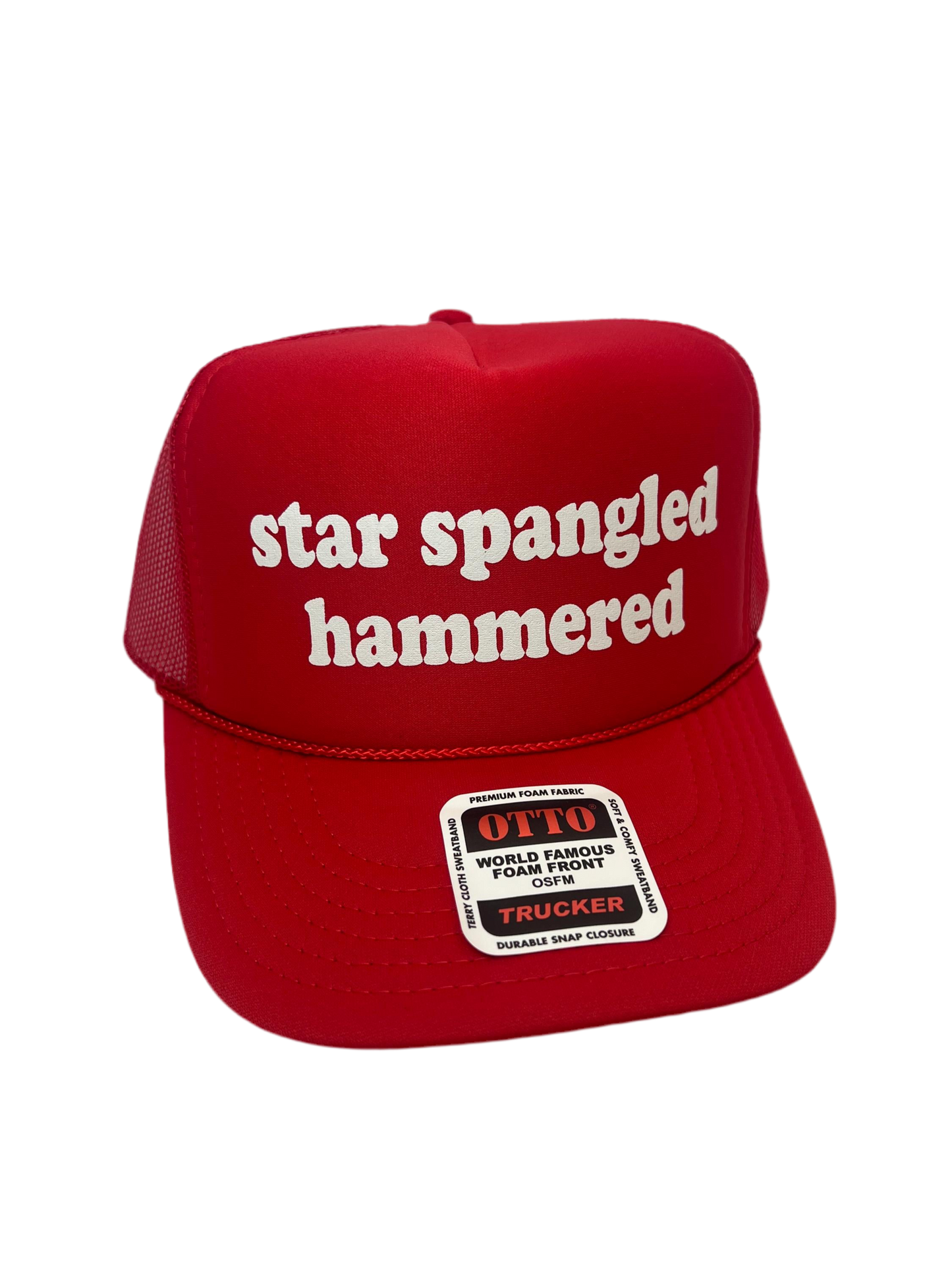 Star Spangled Hammered Trucker Hat - Funny Trucker Hats