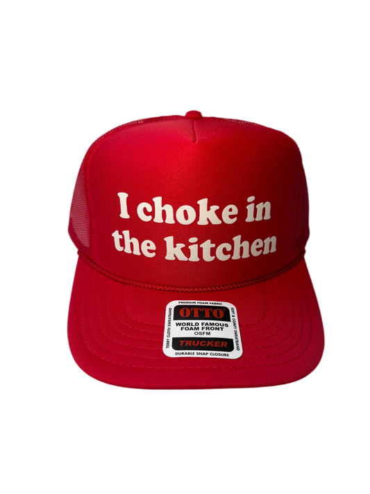 I Choke In The Kitchen Trucker Hat - Funny Pickleball Trucker Hats