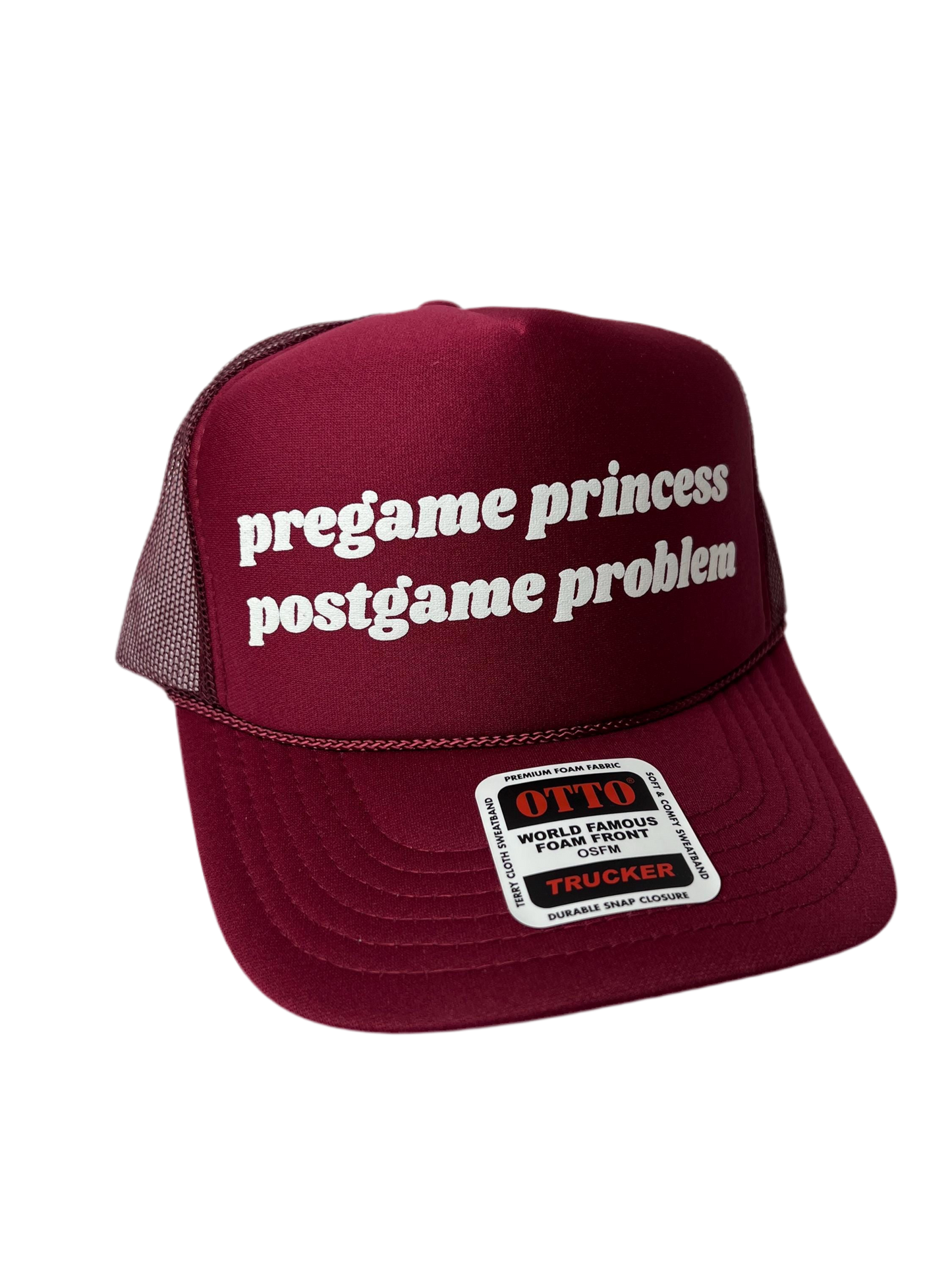 Pregame Princess Postgame Problem Trucker Hat - Funny Trucker Hats