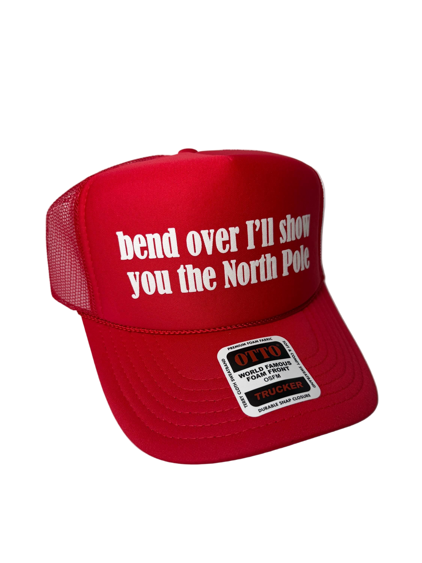 Bend Over I’ll Show You The North Pole Trucker Hat - Funny Christmas Hats
