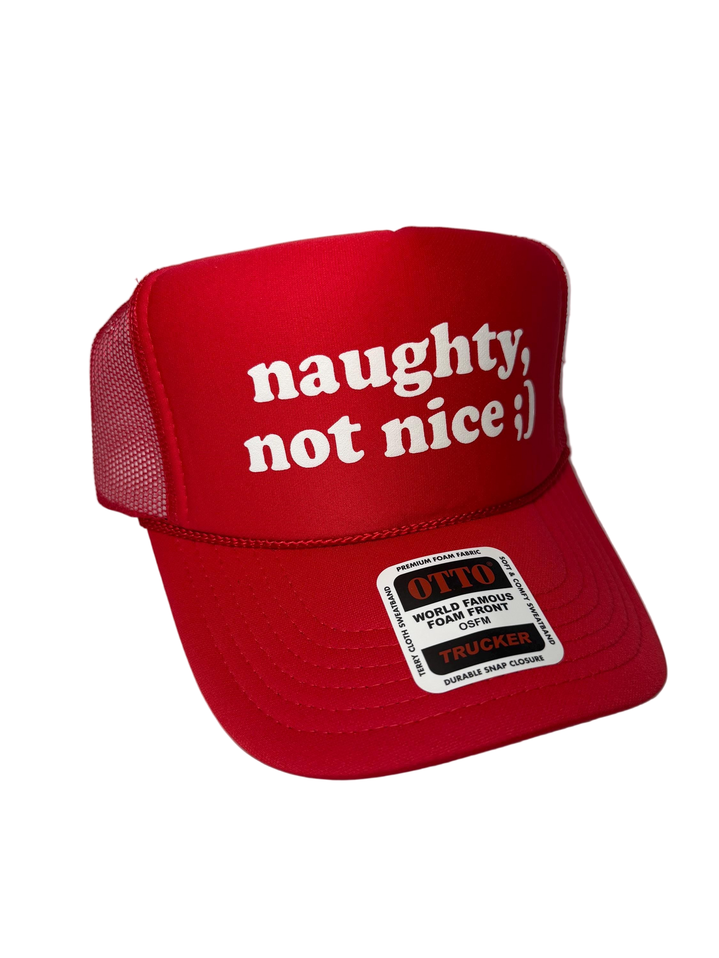 Naughty Not Nice ;) Trucker Hat - Funny Christmas Hats