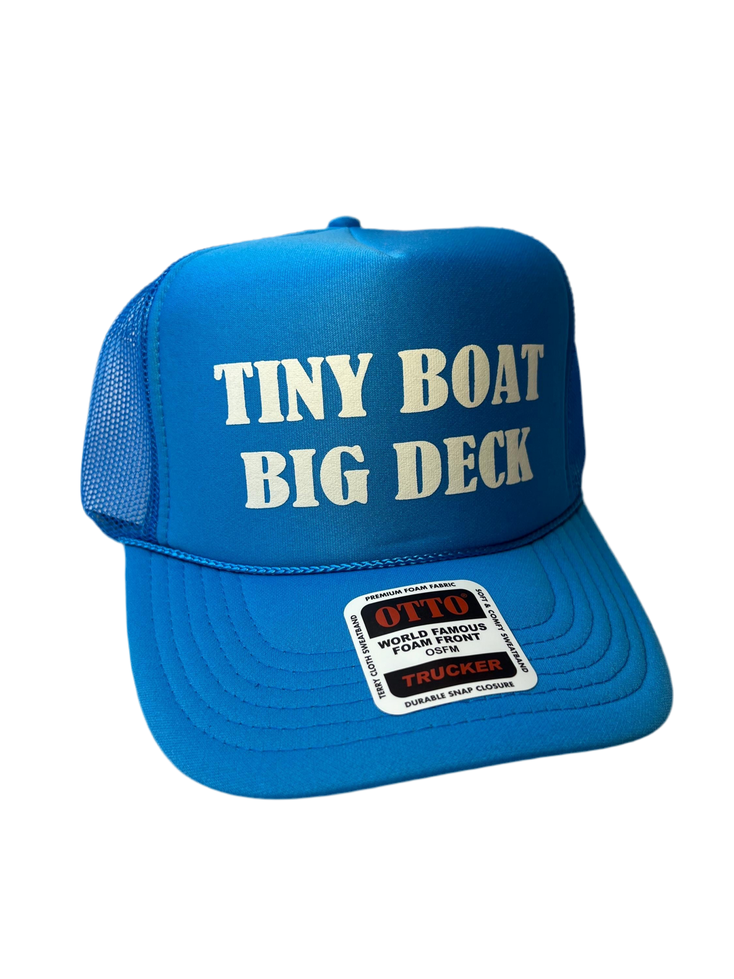 Tiny Boat Big Deck Neon Trucker Hat - Funny Trucker Hat