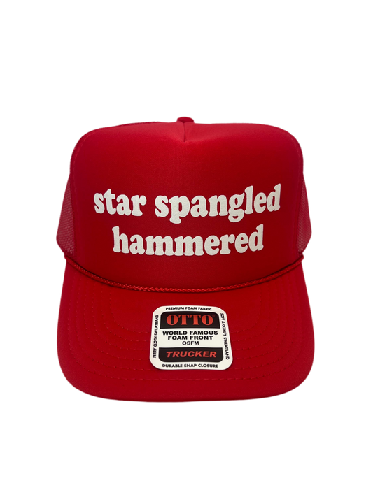 Star Spangled Hammered Trucker Hat - Funny Trucker Hats
