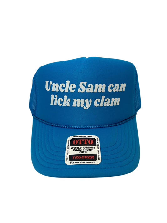 Uncle Sam Can Lick My Clam Trucker Hat - Funny Trucker Hats
