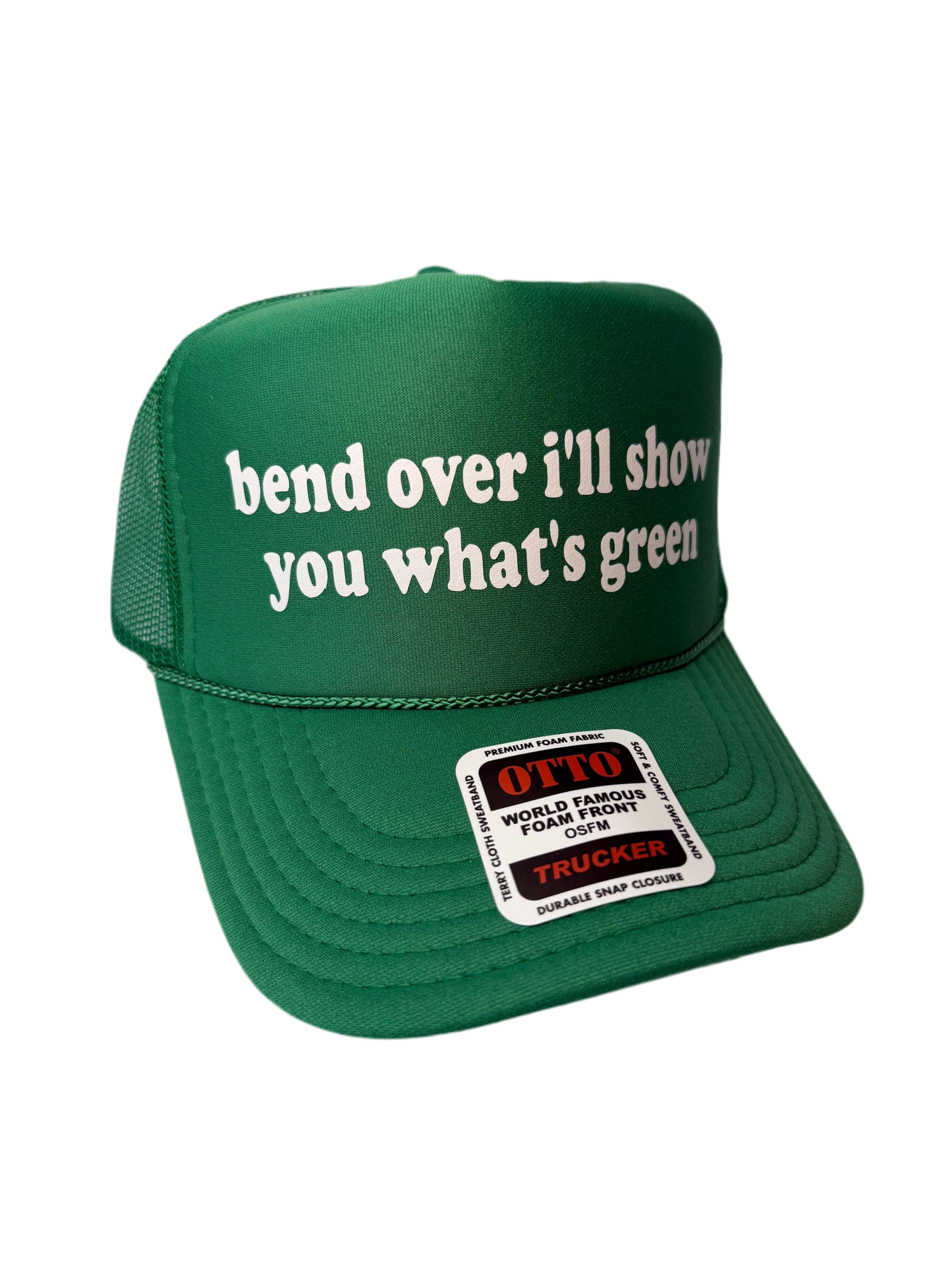 Bend Over I’ll Show You What’s Green Trucker Hat - Funny St Patrick’s Day Trucker Hats