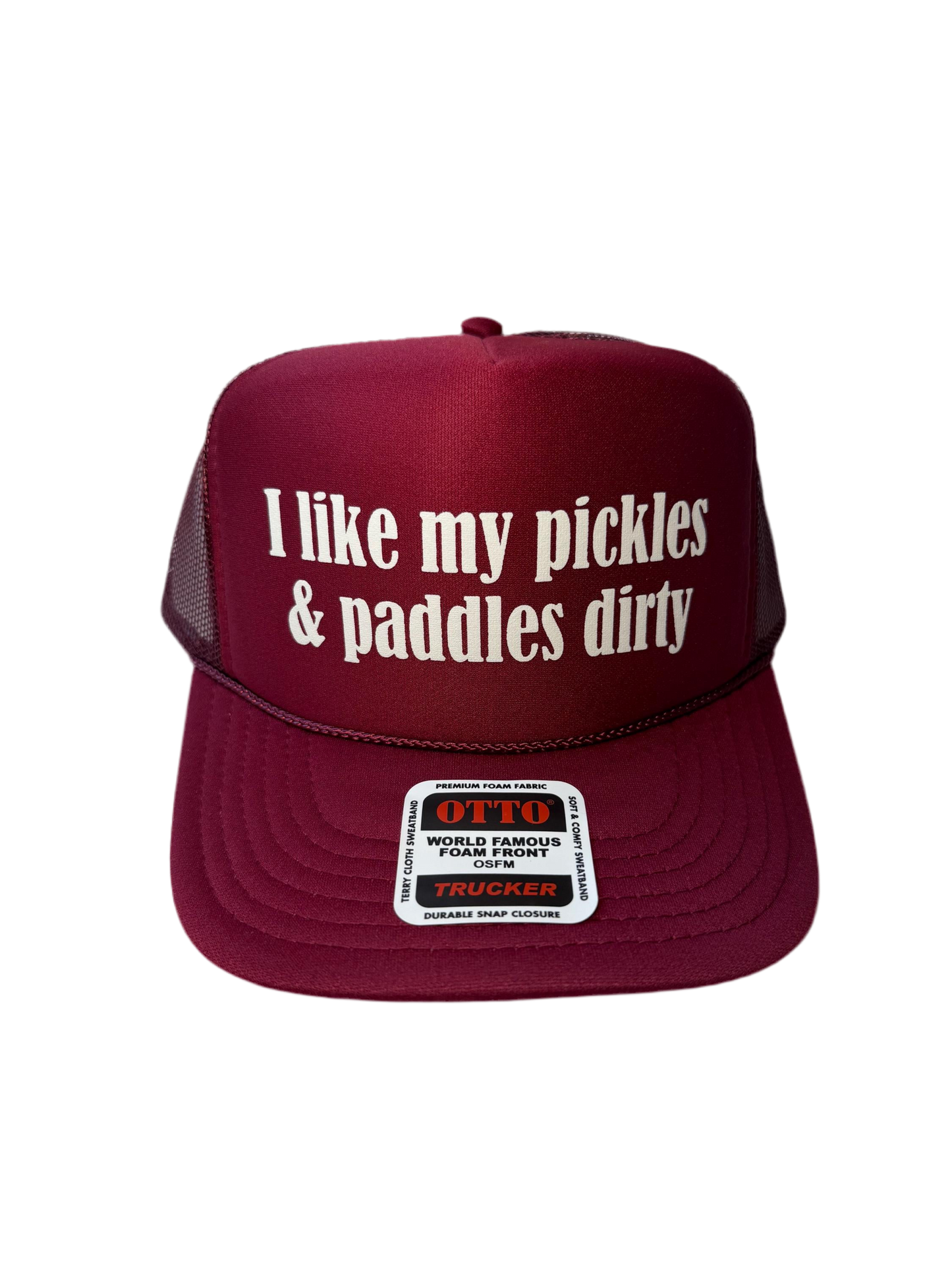 I Like My Pickles & Paddles Dirty Trucker Hat - Funny Pickleball Trucker Hats