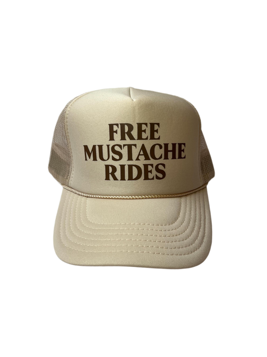 Free Mustache Rides Trucker Hat - Funny Trucker Hats