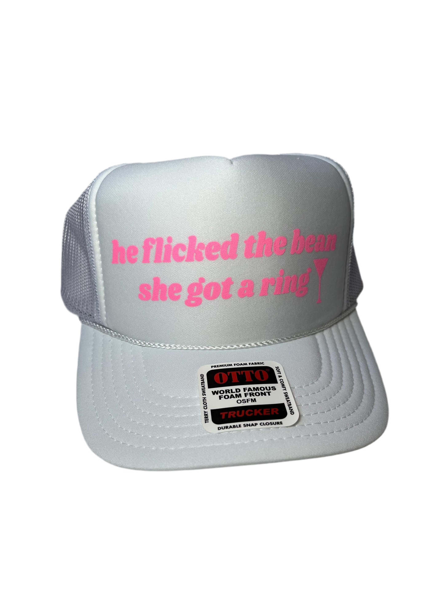 He Flicked The Bean, She Got A Ring Trucker Hat - Funny Trucker Hats