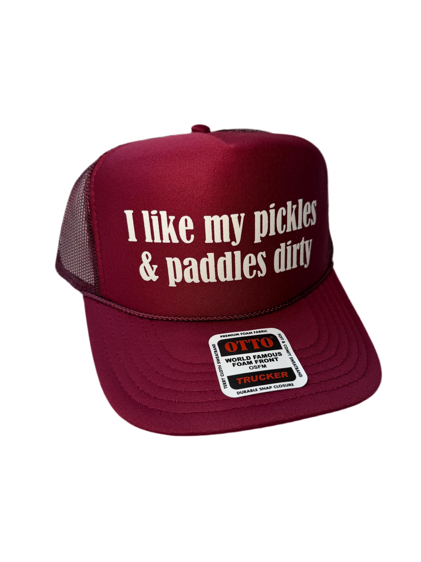 I Like My Pickles & Paddles Dirty Trucker Hat - Funny Pickleball Trucker Hats