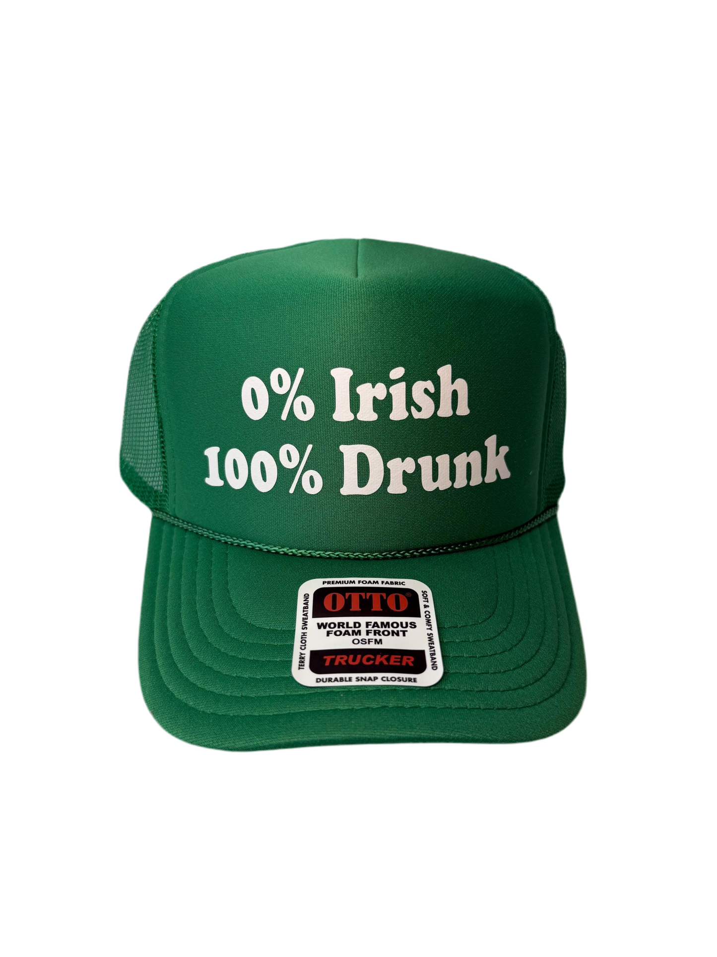 0 Irish 100 drunk Trucker Hat - Funny St Patrick’s Day Trucker Hats