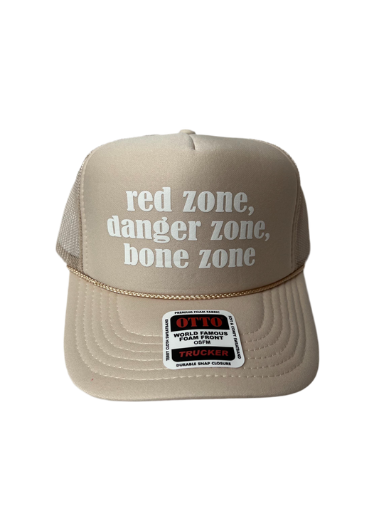 Red Zone Danger Zone Bone Zone Trucker Hat - Funny Trucker Hats