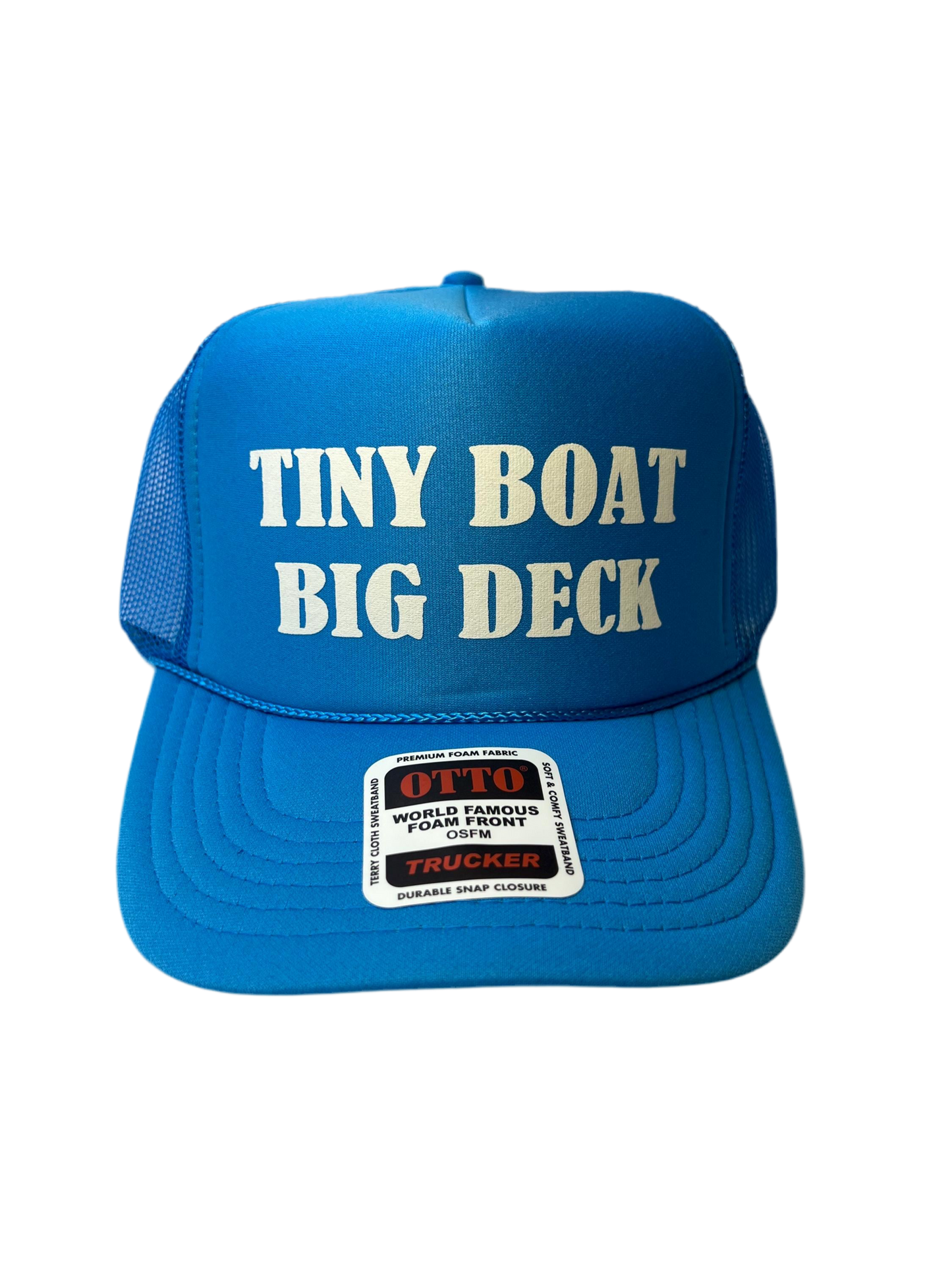 Tiny Boat Big Deck Neon Trucker Hat - Funny Trucker Hat