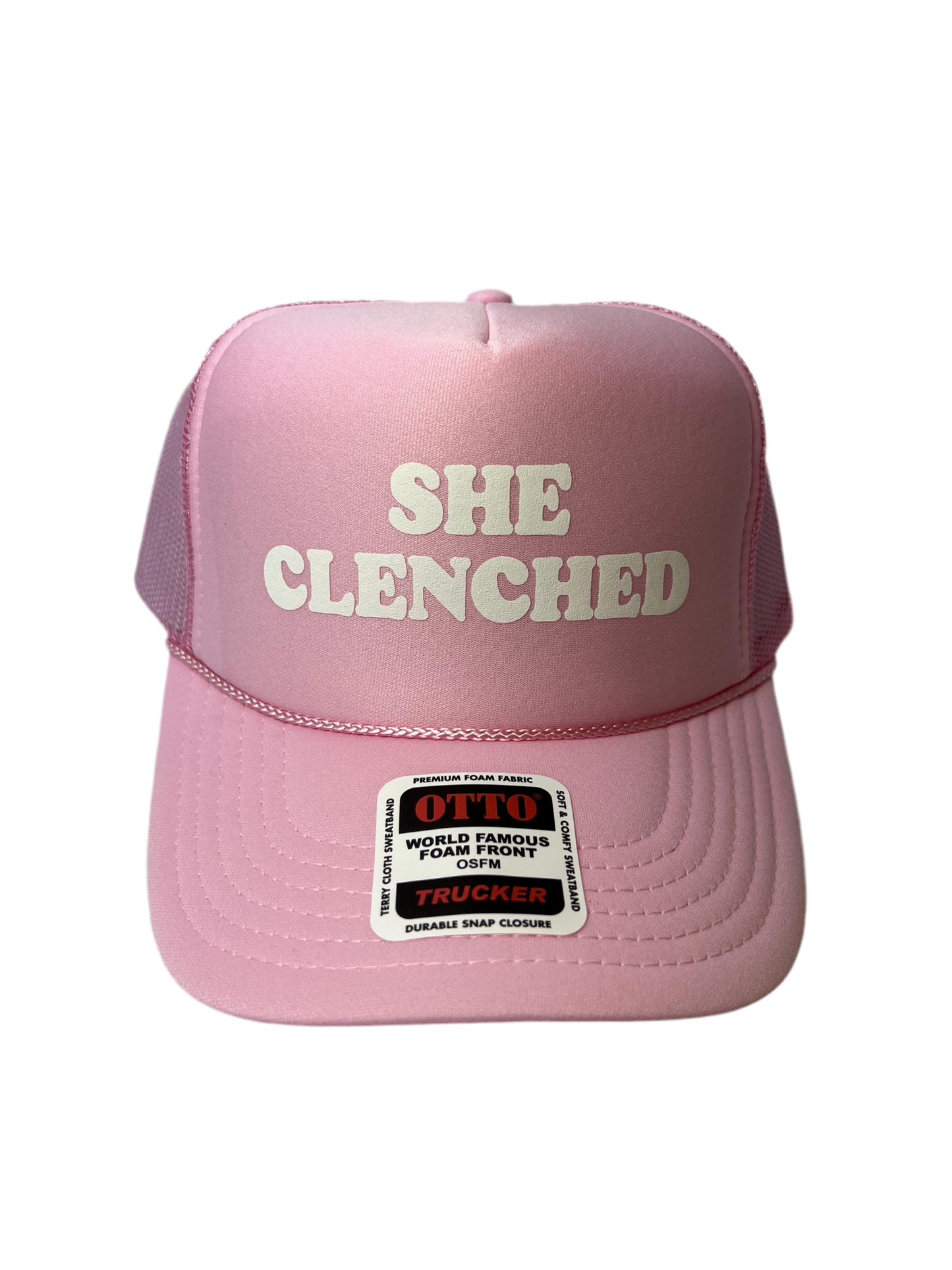 She Clenched Trucker Hat - Funny Gender Reveal Trucker Hats
