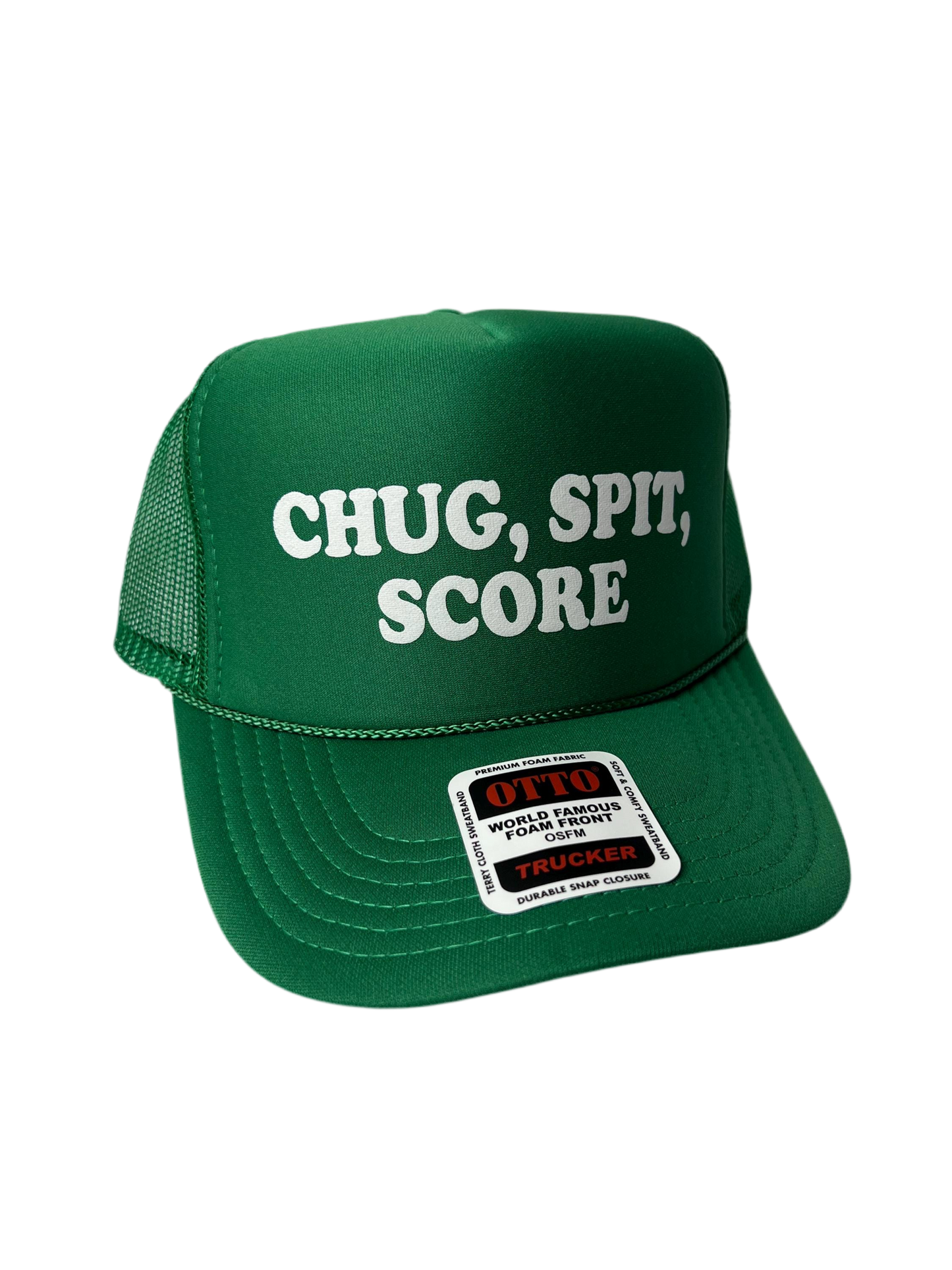 Chug, Spit, Score Trucker Hat - Funny Trucker Hats