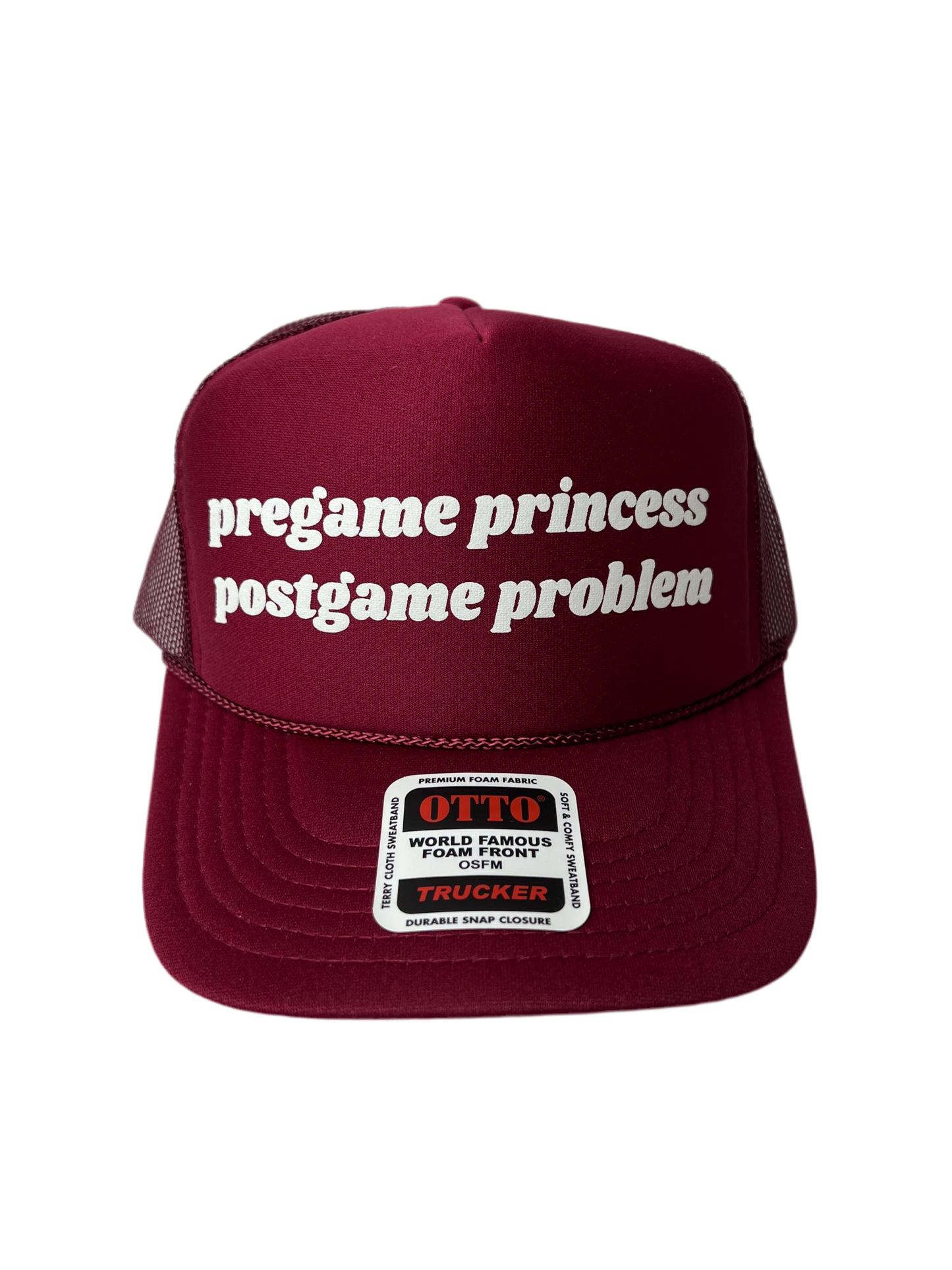 Pregame Princess Postgame Problem Trucker Hat - Funny Trucker Hats