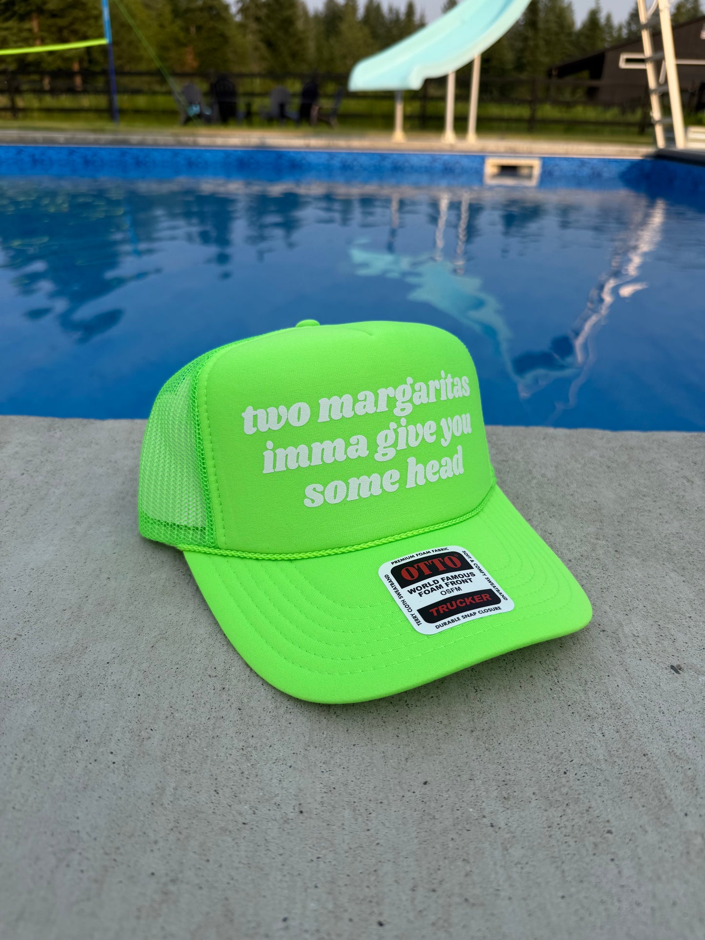 Two Margaritas Imma Give You Some Head Trucker Hat - Funny Trucker Hats