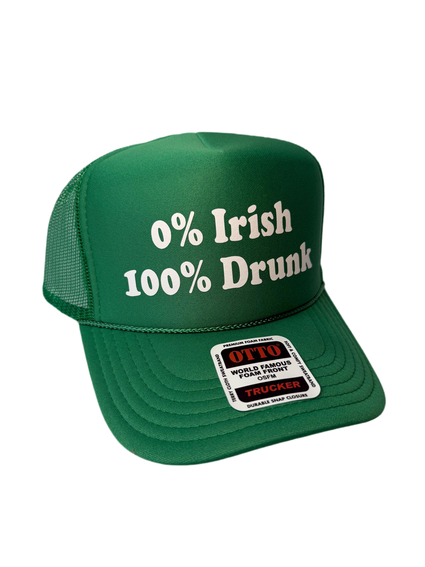 0 Irish 100 drunk Trucker Hat - Funny St Patrick’s Day Trucker Hats