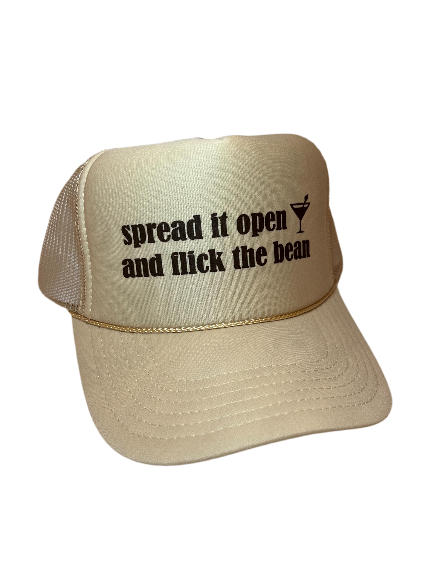 Spread It Open And Flick The Bean Trucker Hat - Funny Trucker Hats