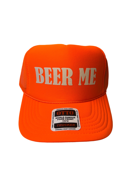 Beer Me Neon Trucker Hat - Funny Trucker Hat