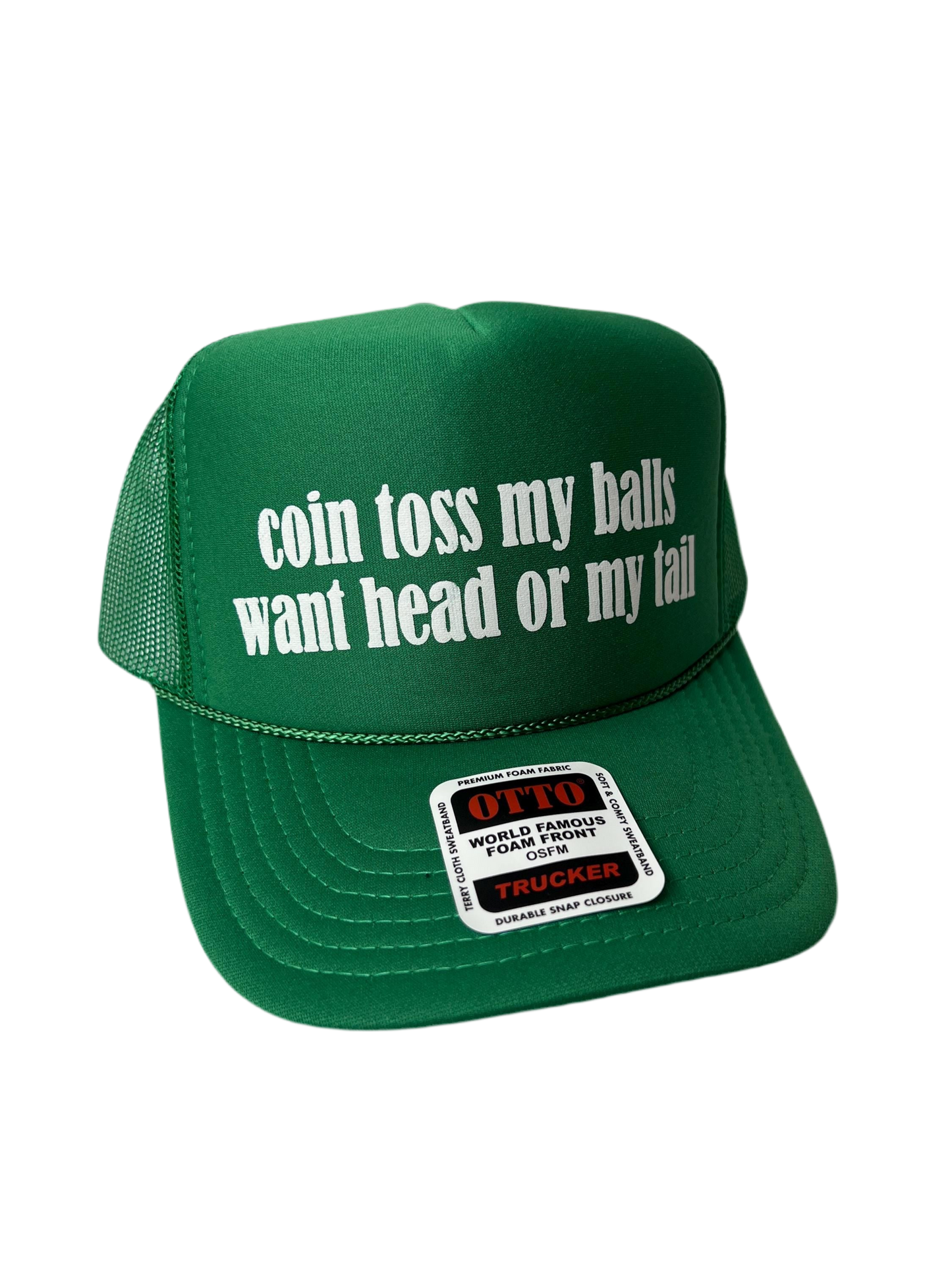 Coin Toss My Balls Want Head or My Tail Trucker Hat - Funny Trucker Hats
