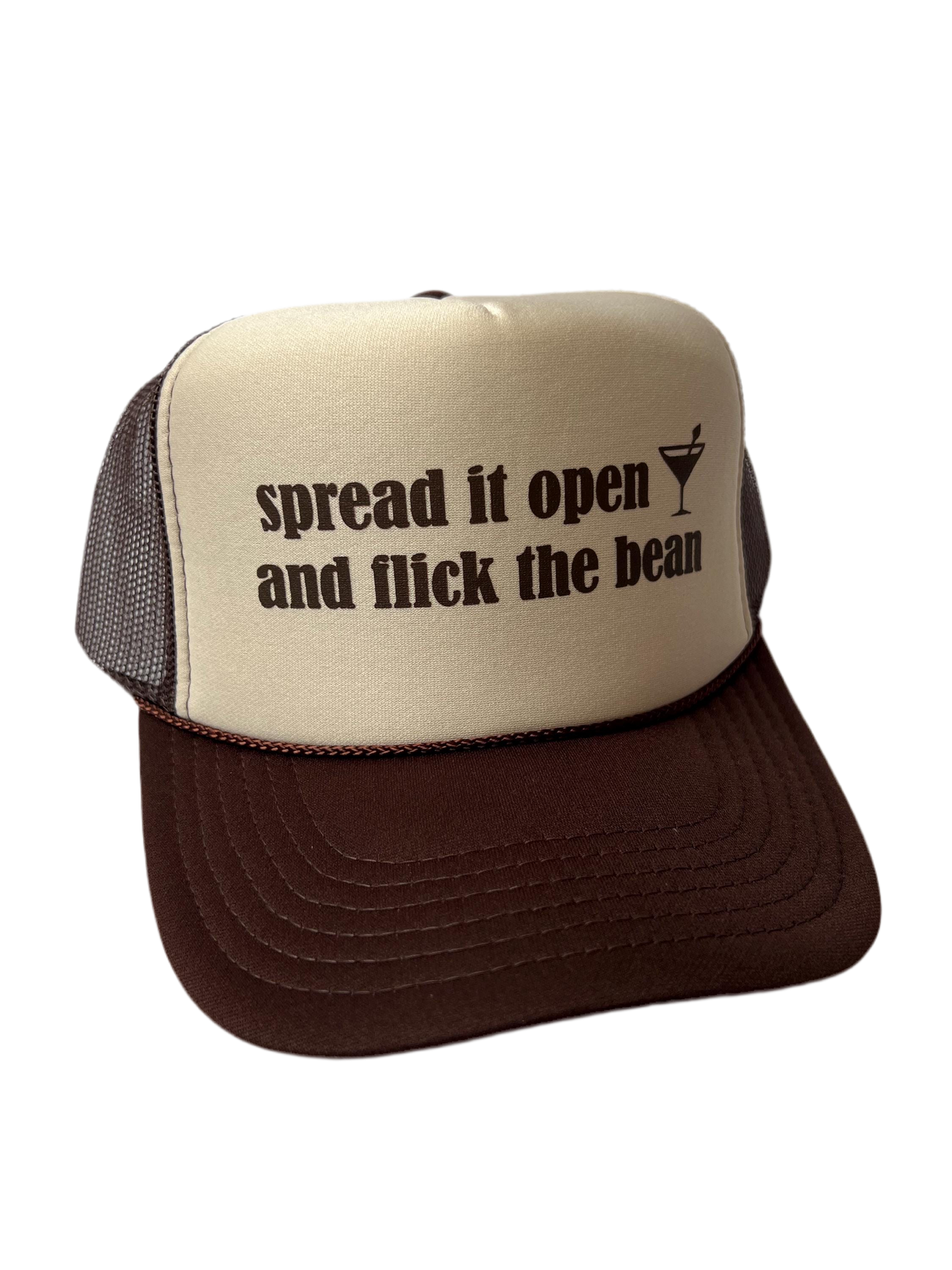 Spread It Open And Flick The Bean Trucker Hat - Funny Trucker Hats