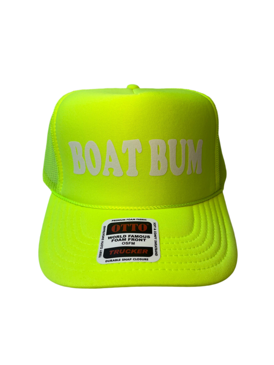 Boat Bum Neon Trucker Hat - Funny Trucker Hat