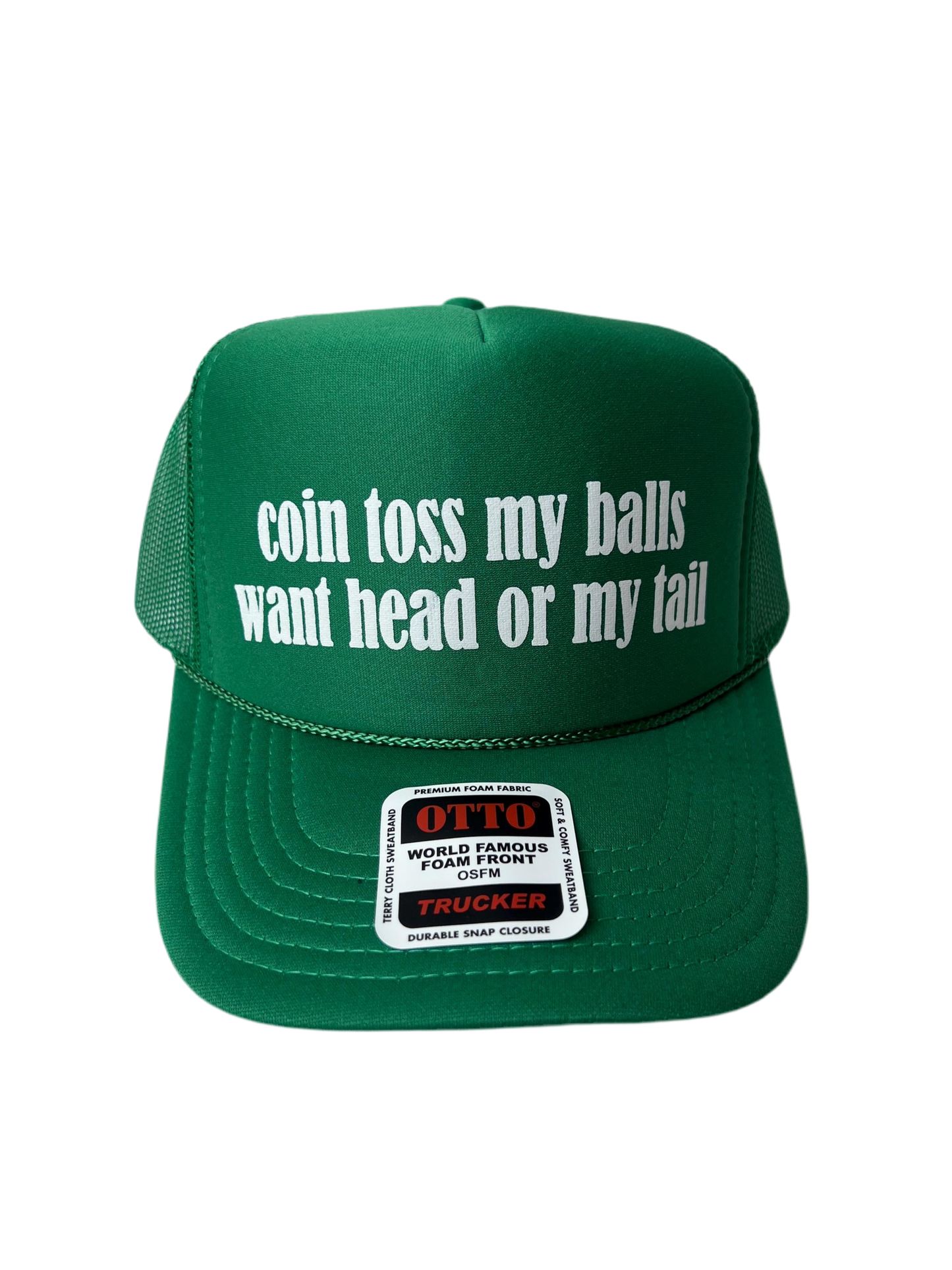 Coin Toss My Balls Want Head or My Tail Trucker Hat - Funny Trucker Hats