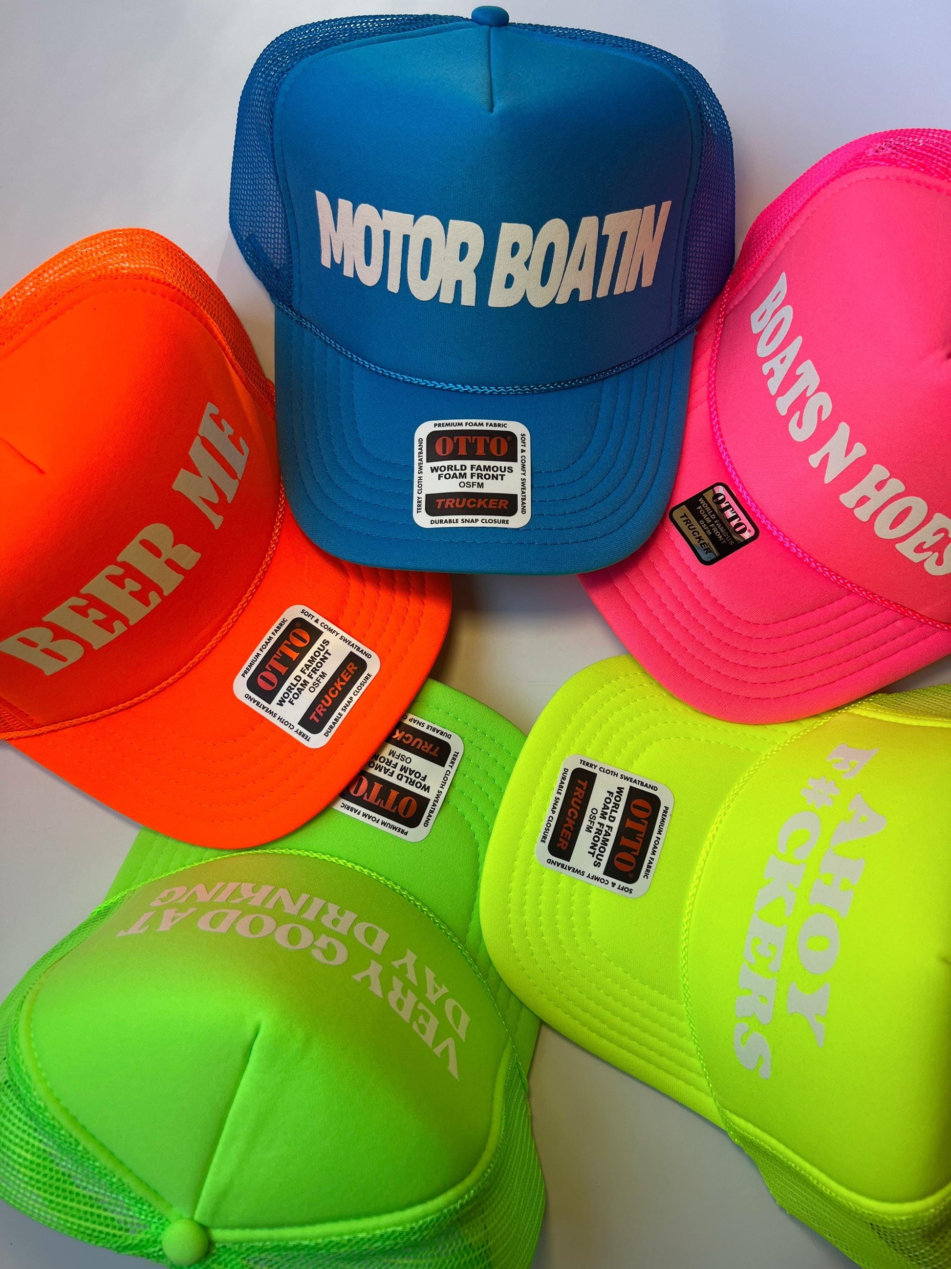 Neon Boat Trucker Hat Roulette Pack