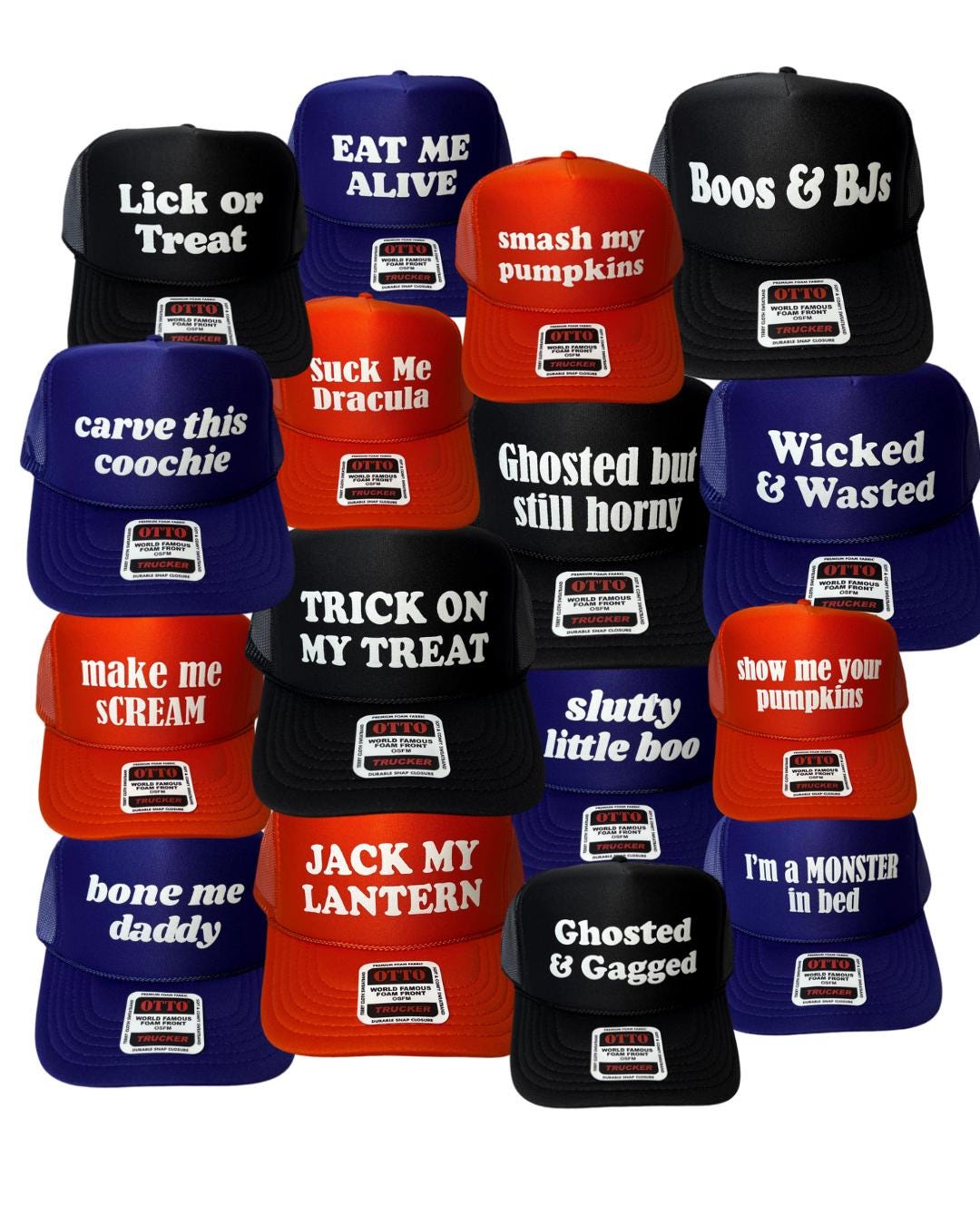 HALLOWEEN Trucker Hat Roulette Pack Unhinged - Funny Trucker Hat Packs