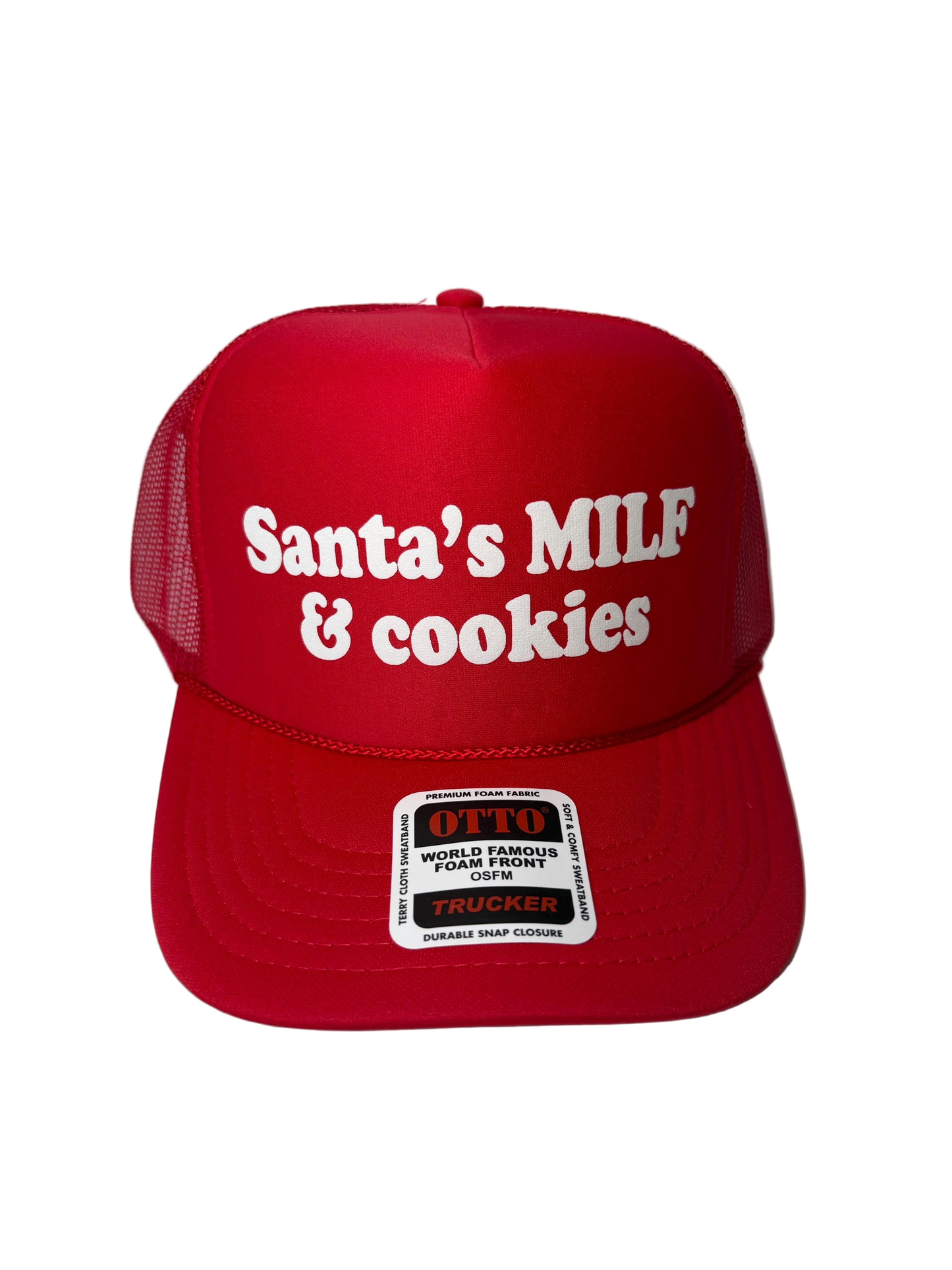 Santa’s MILF & Cookies Trucker Hat - Funny Christmas Hats