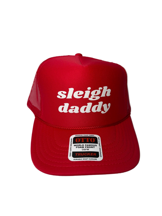 Sleigh Daddy Trucker Hat - Funny Christmas Hats