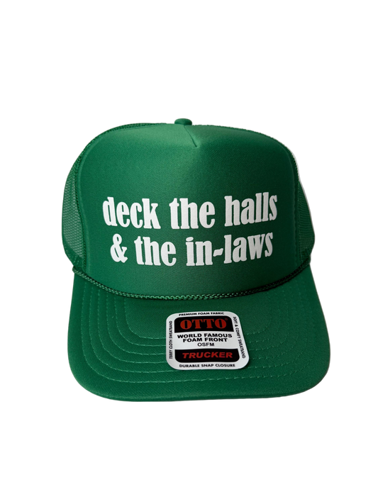 Deck The Halls & The In-Laws Trucker Hat - Funny Christmas Hats