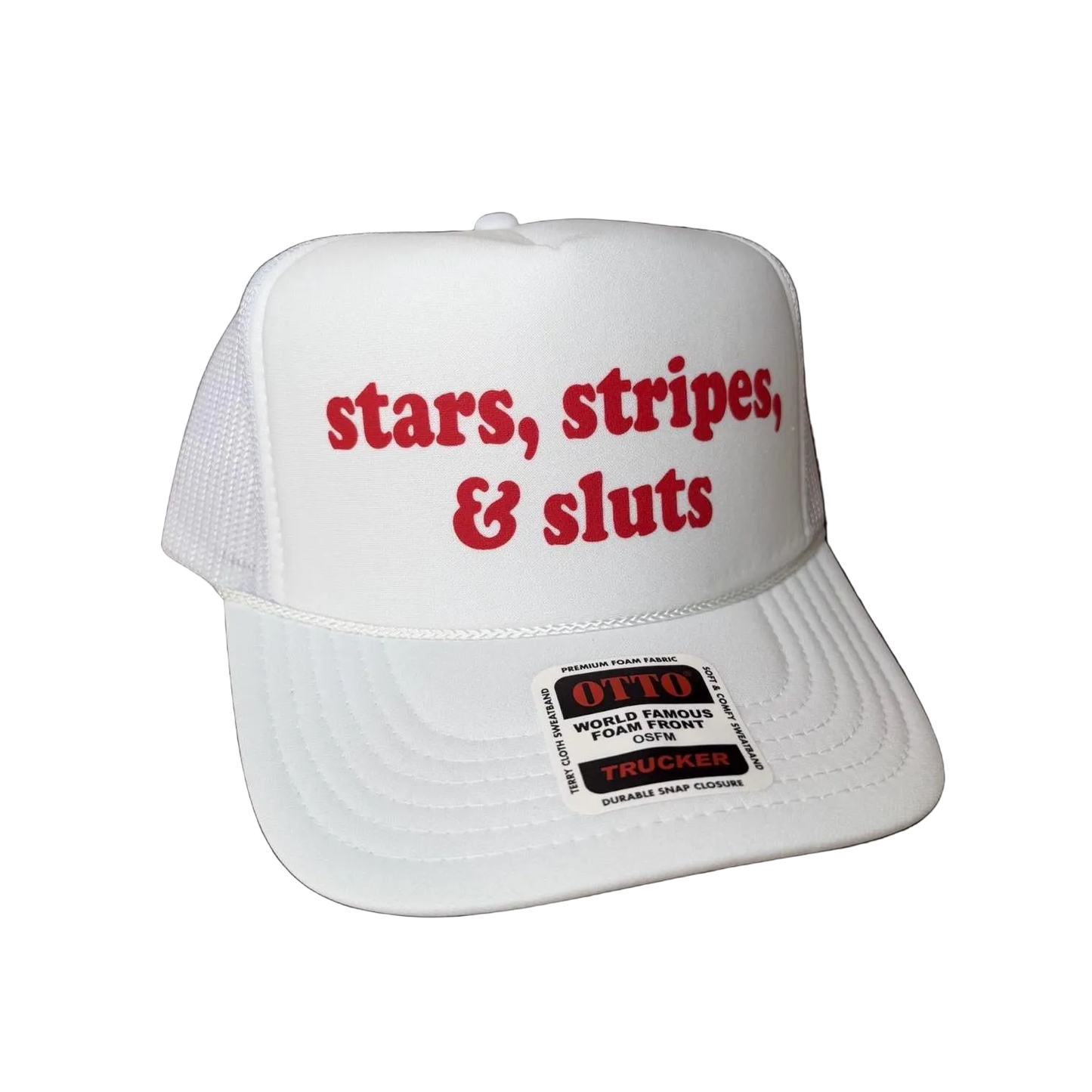 Stars, Stripes, and Sluts Trucker Hat - Funny Trucker Hats