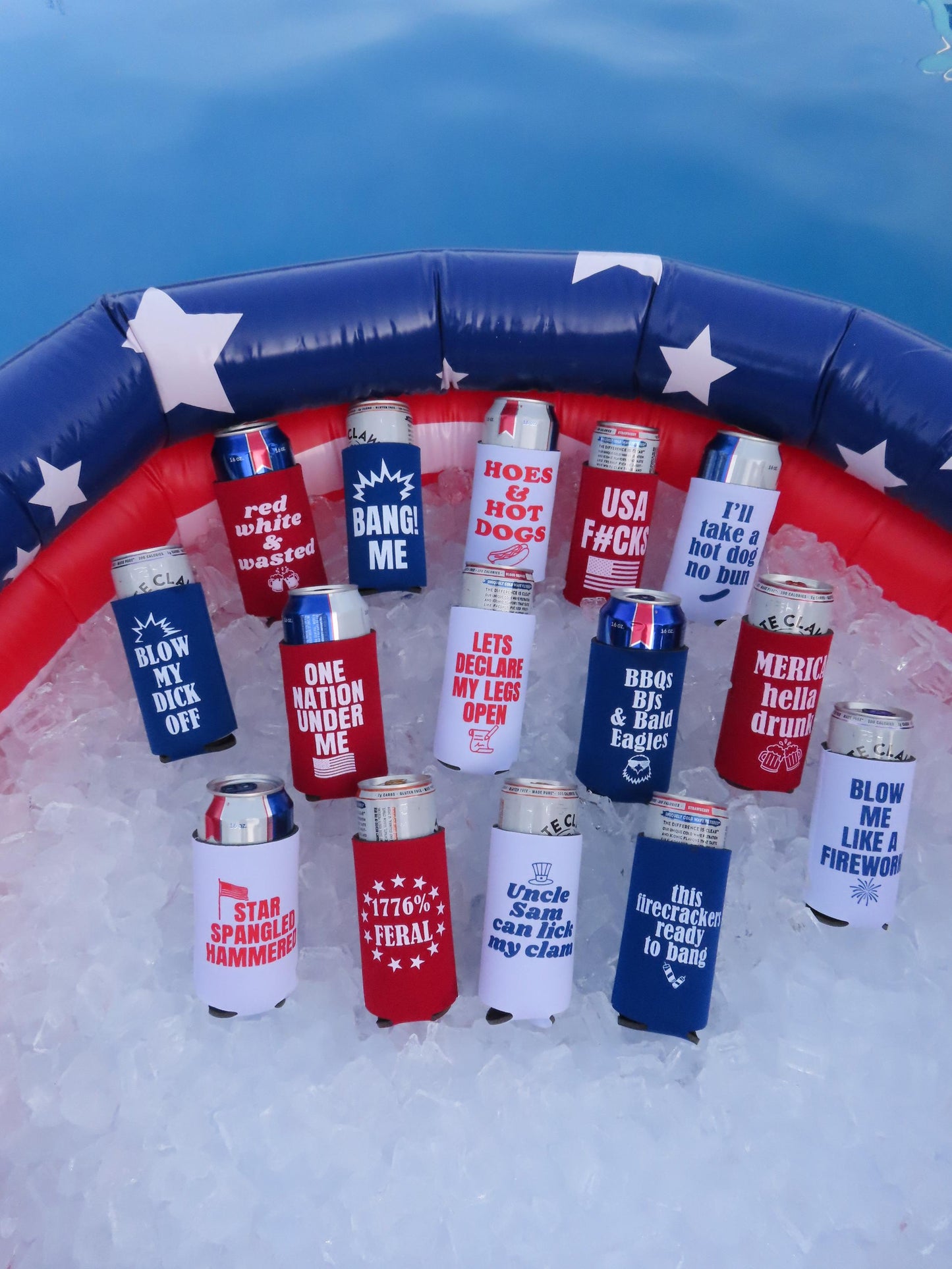 4th of July Can Cooler Unhinged Roulette Pack - Funny Drink Coolers